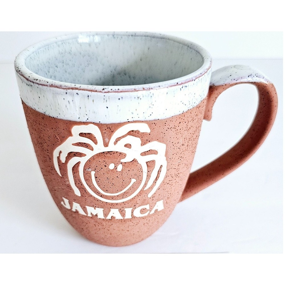 One Love Jamaica Coffee Mug Speckled Terracotta Ceramic Souvenir Tea Cup